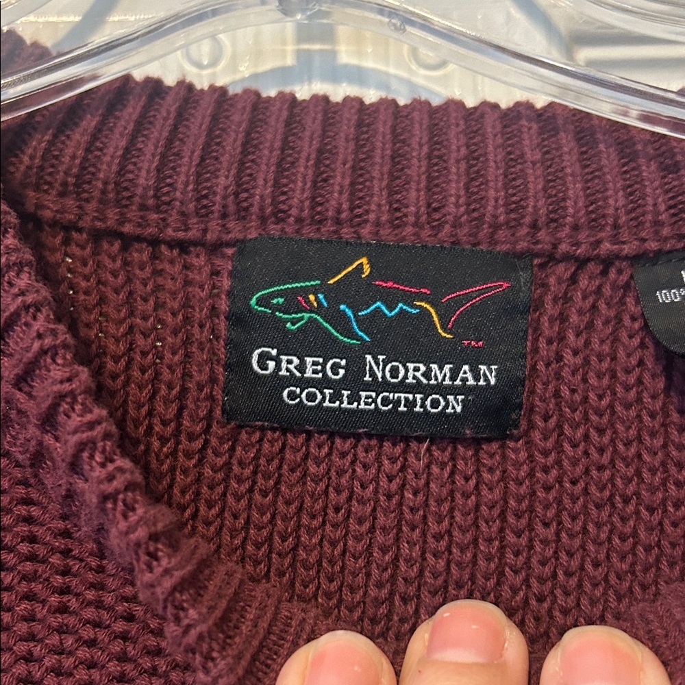 Vgt Greg Norman Collection Men's Crewneck Sweater in Deep Burgundy - Picture 3 of 6